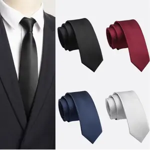 4pcs Slim 2.3" Tie Set - Classic Men'S Solid Color Casual Business Ties | Versatile for Wedding, Office, Dinner, Non- Fabric