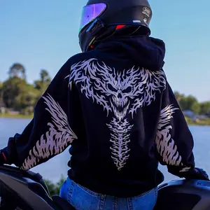 Full Throttle Reflective Skull Rider Hoodie