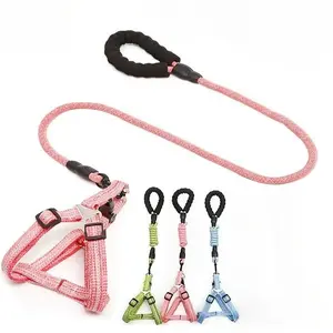 2-in-1 Adjustable Dog Strap Cover - Durable linen No Pull Harness pet walking equipment, comfortable, suitable for small to large dogs, outdoor adventures, and daily use