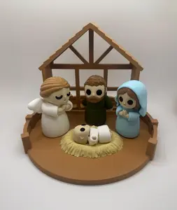 3D Printed Nativity Set – Mega Size Figures | Handmade Christmas Decor | Golden3dPrintz