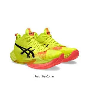 Neon Yellow High-Top Volleyball Shoes - Lightweight Cushioned Trainers for Indoor Court Play, Training & Weekend Vibes