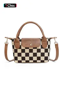 Fashion Checkered Crossbody Bags for Women - New Shoulder Bags with Adjustable Strap Small Handbags Top Handle Purses Flap Crossbody Purse for Daily Gift Travel Work