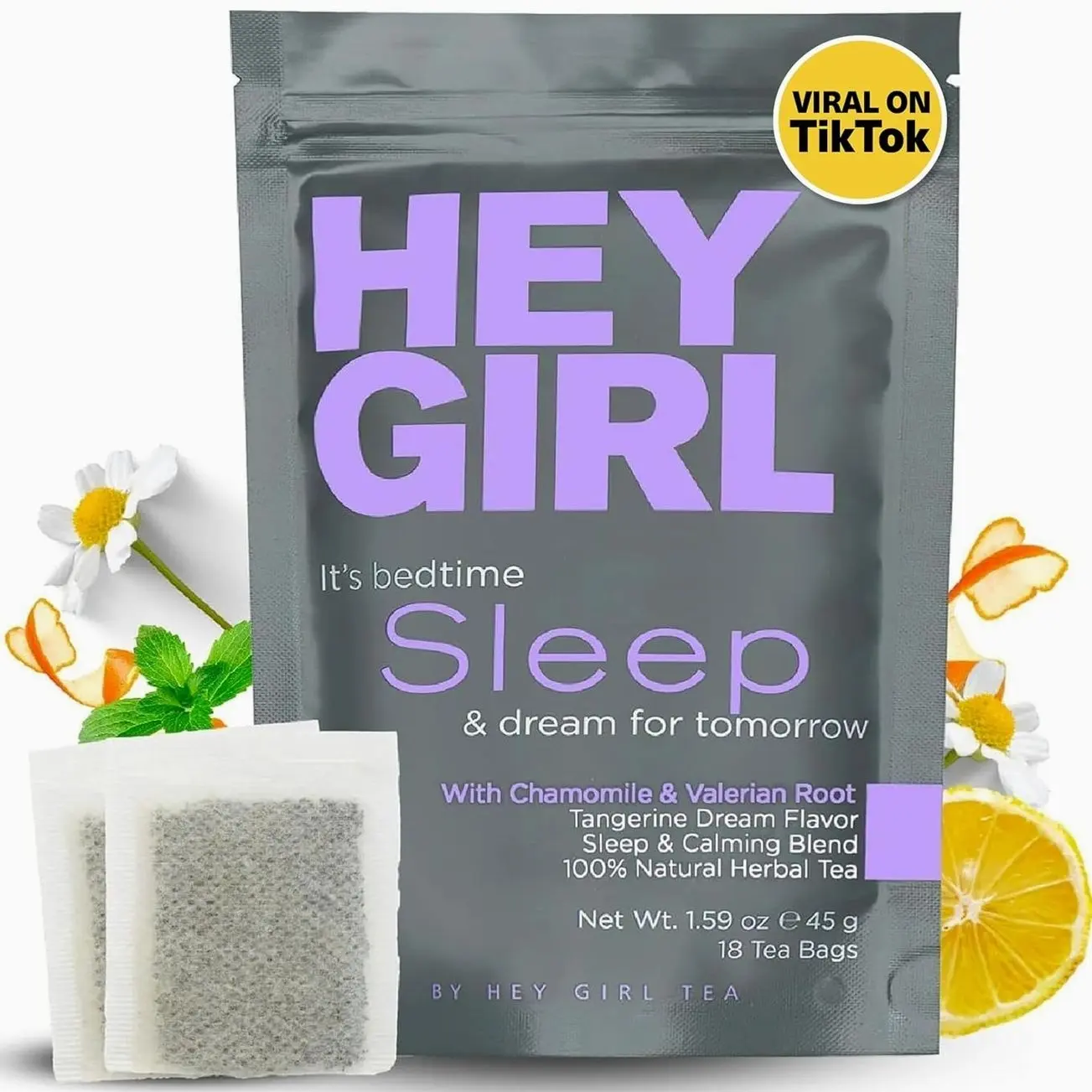 Sleep Tea for Bedtime - Calming Sleepytime Herbal Tea w/Valerian Root, Chamomile, Passion Flower, Lemon Balm - Relaxing Natural Nighty Night Sleeping Tea - Relaxation Self Care Gifts for Women
