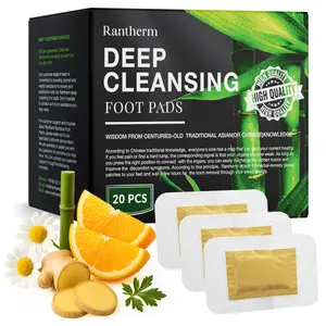 Rantherm Deep Cleansing Foot Pads for Promoting Sleeping 20 Packs 1.65 lbs Gentle Non Invasive Natural Ingredients Bamboo Wood Vinegar Ginger