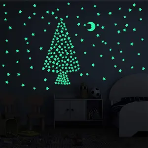 Glow in the Dark Stars Wall Stickers Self Adhesive Glowing Ceiling Decals for Kids Room Night Light Wall Art Bedroom Nursery Decor