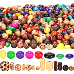 1300 count Wooden Beads for Crafts Colored  Making Painted Assorted  Beads for Hair  Wooden DIY for Adult  Making