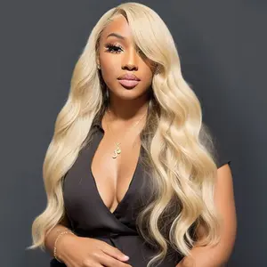 Arabella Hair 613# Blonde 13x6 Ear to Ear Glueless Lace Front Wig 3-Step No Glue Installation 100% Human Hair Silky Straight Can Be Dyed & Restyled