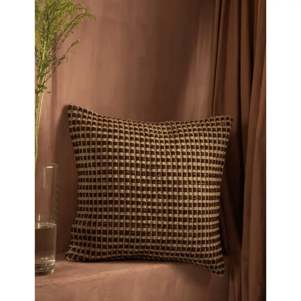 Brown Honeycomb Wool Pillow Brown Honeycomb Wool Pillow