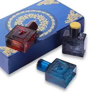 Jean Miss Blue Gold Embossed Men's Colognes Set 3x30ml EDP, Natural Essential Oils Bergamot Sandalwood Cedarwood, Long Lasting Summer Fragrance Pheromone Perfume, Woody Spicy Fresh Aquatic Mini Travel Cologne for Men Daily Date Office Birthday Gift