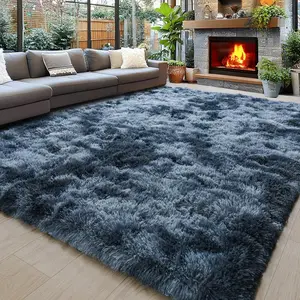 AAFKK Large Shag Rugs For Bed Room Rugs For Livingroom, Fluffy Carpets For Bedroom Tie-dye Blue Grey Bedroom Decor Ultra Soft Plush Area Rug Non-Slip Bedroom Rug Living Room Rug, Decorative Room Accessories Room Decor Aesthetic