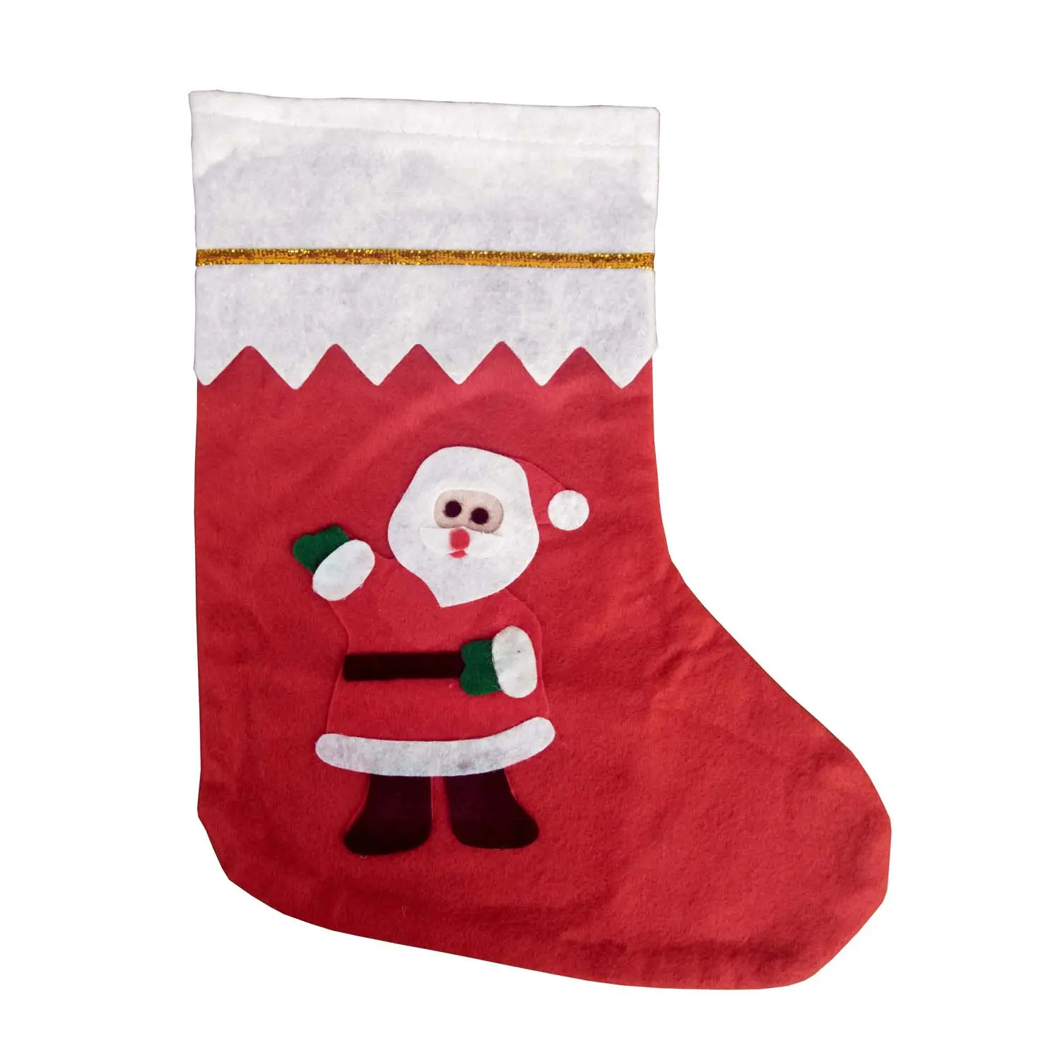 FixtureDisplays® 14X9" Xmas Stocking Sack Santa Christmas Gift Bag Hanging Gift Stocking Bag 15025-SANTA-NF