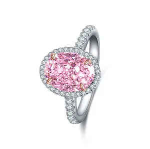 STONE PRECIOUS,3.0ct pink diamond ring.proposal,engagement,anniversary,Christmas present.sterling silver romantic ring with zircon lab diamond,oval cut.