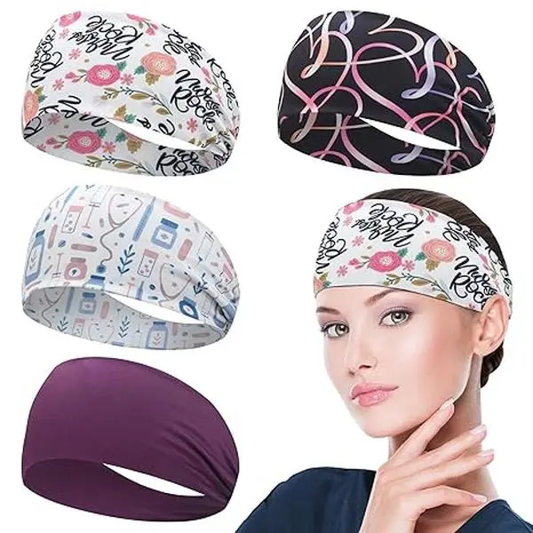 Nurses Headband, Wide Nurses Headbands Non Slip Elastic Ear Protection for Women Men Doctors Sweatband Headband