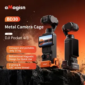 for DJI Osmo Pocket3/4 Bottom Stand, Aluminum Alloy, Shooting Steady, Orange/Silvery, Perfet for HolidayTravel, Outdoor Sports, Ideal Gift and Festival Party, Free Hands | Two-claws + 1/4' Thread | Two Colors Available | Ideal Gift for Pocket3/4 Users