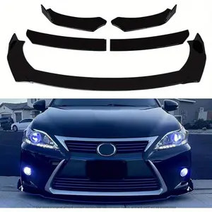 Universal Car Black Front Bumper Lip Chin Spoiler Splitter Body Kit For Impreza Civic Golf Subaru Premium PVC Material Valentine's Day Gift