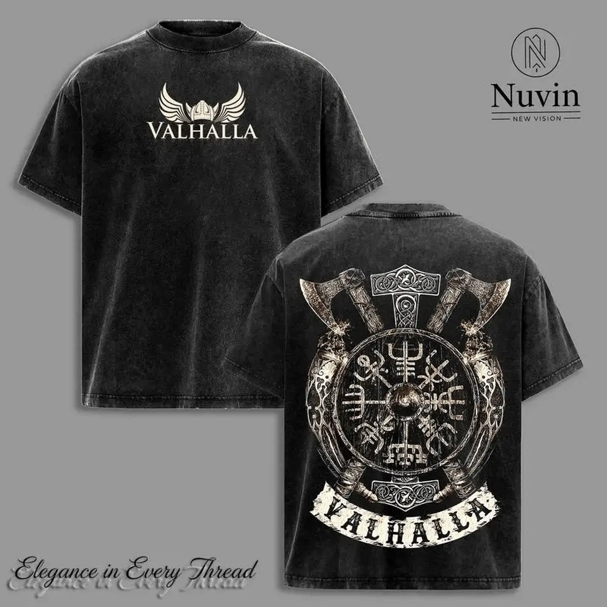 Valhalla Viking Warrior Vintage T-Shirt Norse Mythology Odin’s Hall Graphic Tee Nordic Rune Battle Streetwear Unisex H Minimal Cotton Tee
