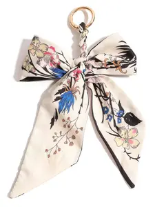 Creative Hand-Woven Scarf Bow Keychain Pendant, Versatile Women's Bag Accessory for Daily Use, Stylish Handcrafted Decoration