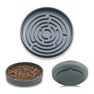 Pet supplies Slow Food Bowl Cat Anti-Knockover Anti-Slip Food Feeder Puppy Anti-choking Silicone Food Plate Dog Accessories