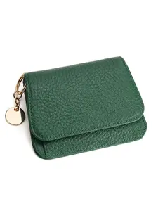 Women's Minimalist Card Holder, Casual Plain Color Card Holder with Transparent Window & Keychain Design, Multi-functional Card Holder for Women