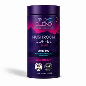Mind Blend Mushroom Coffee with Kanna, 33 Servings, Lion's Mane, Cordyceps, Kanna & More for Stress and Cognition, USDA Organic | Made in the USA | Adaptogens Supports Energy, Gut Health, Mental Focus