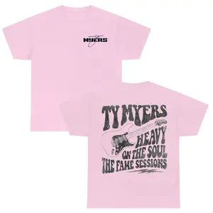 Ty Myers Heavy On The Soul The Fame Sessions 2 Sided Graphic Tee Pure Cotton Fabric Casual Street Style Crew Neck Short Sleeve T-Shirt Tops Trendy for Women for Men