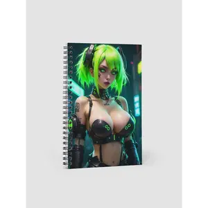 Neon Cyber DJ Spiral Notebook