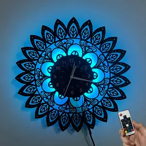 Middle Eastern Pattern LED Vinyl Wall Clock Silent Home Bedroom Decor Perfect Gift for Birthdays Anniversaries Christmas Halloween (Battery Not Included)