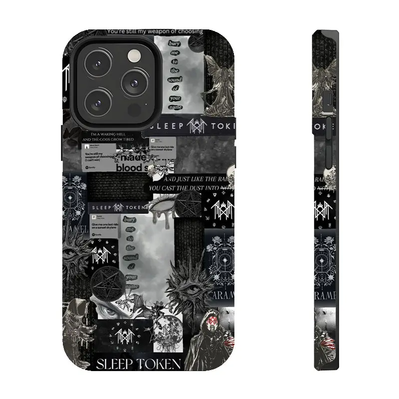 Sleep Token Dark Collage Smartphone Case - Handheld Cellphone Protection for iPhone 11-17 Pro Max/Plus, Samsung Galaxy S23-25 Devices, Casing, Cover