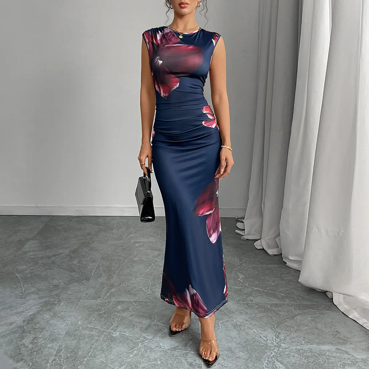 Sexy Bodycon Maxi Dresses For Women Summer Fashion Sleeveless O-neck Slim Long Party Dress Elegant Vestidos Elegant Unique Large Flower Print - TikTok Shop Sexy Bodycon Maxi Dresses For Women Summer Fashion Sleeveless O-neck Slim Long Party Dress Elegant Vestidos Elegant Unique Large Flower Print - TikTok Shop
