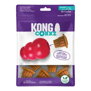 KONG Corkz Savory Plant Based Stuffing Topper Dog Treat for, Compatible with KONG Classic Toys, Small Medium and Large