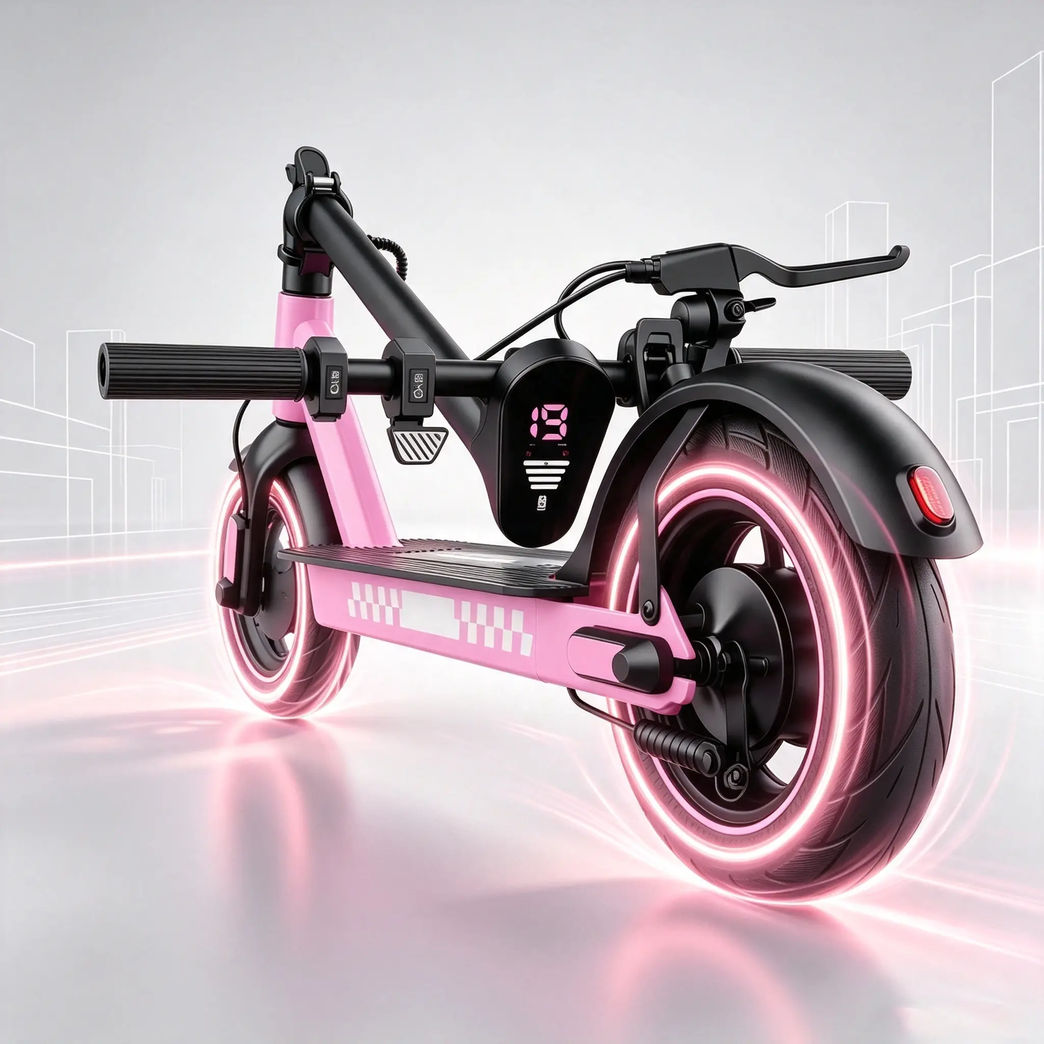 Foldable Electric Scooter - 10-Inch Solid Tires,350W Motor, 21 Mi Range, 19MPH Speed, Smart APP Control, Dual Brake System, LED Lights