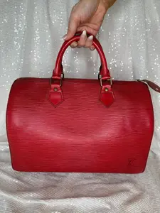 Pre-owned Louis Vuitton Leather tote bags Speedy Epi Handbag in Red Epi Leather