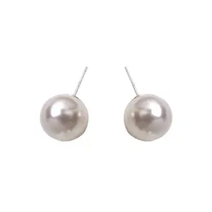 SORABOLS925 Silver Pearl Stud Earrings Ear-Caring High-Grade Temperament Trendy Earrings for Women Fashion Special-Interest Simple All Match JewelryS925 Silver Pearl Stud Earrings Ear-Caring High-Grade Temperament Trendy Earrings for Women FashionGift