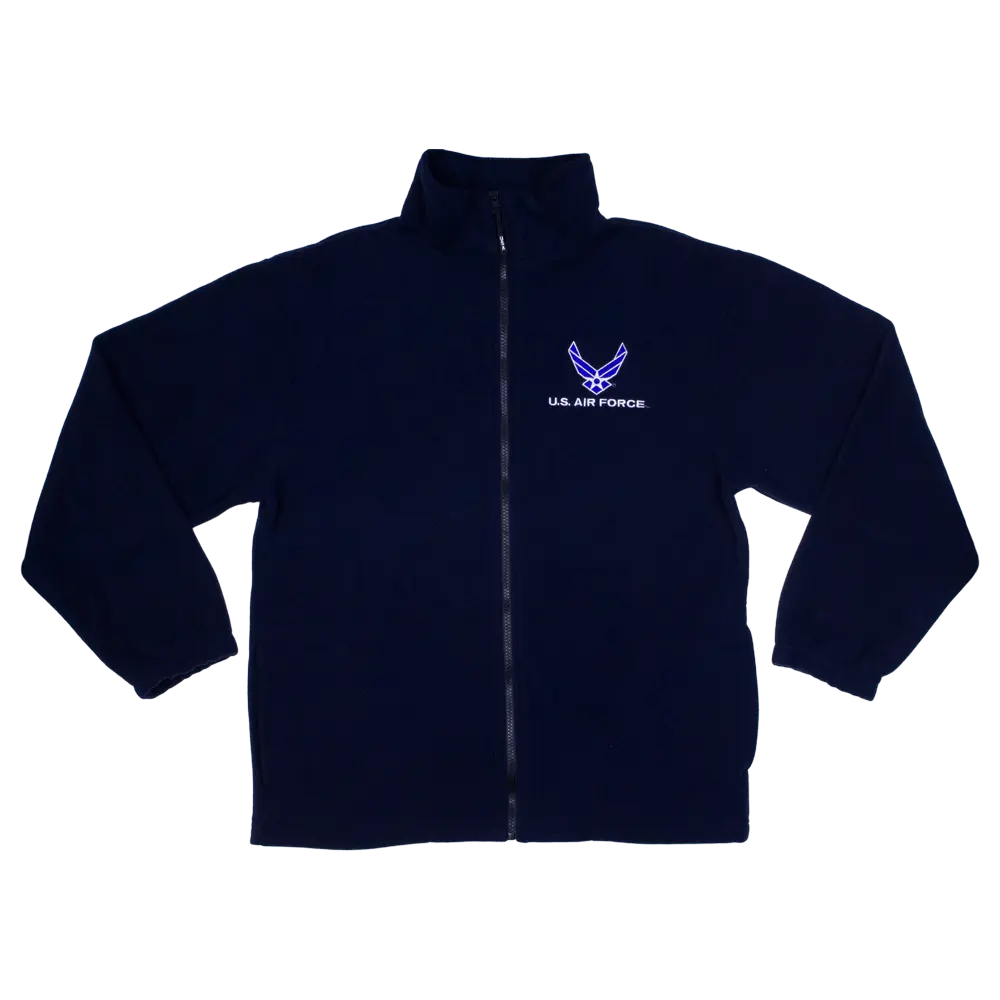 Made in the USA: US Air Force Blue Fleece Zip-up Jacket Menswear Coats