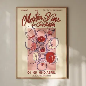 [SALE UP TO 40%] [Unframed] Spanish Wine Restored Vintage Poster: Retro wine European Drinking Flyer