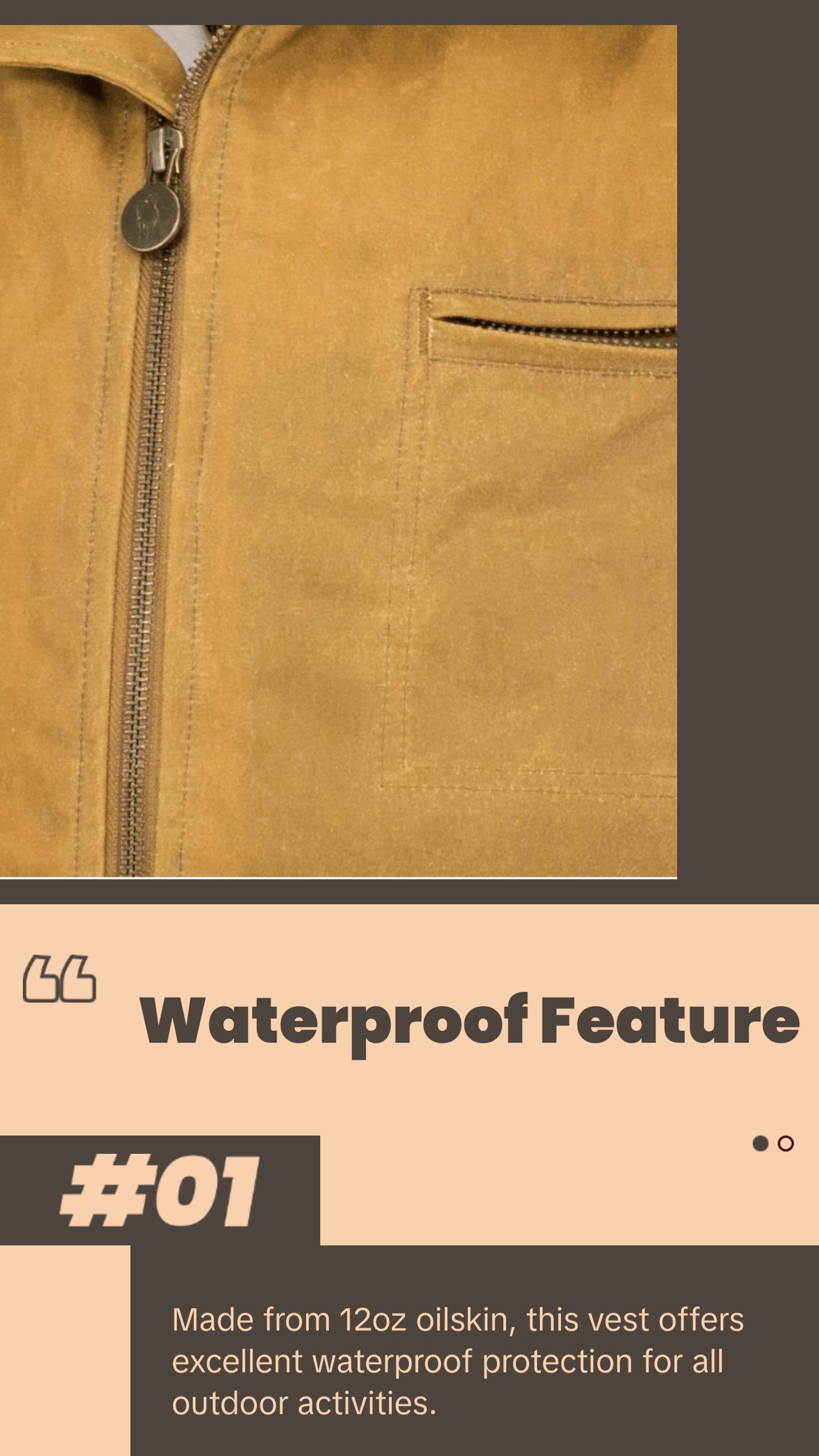 Outback Trading Co Sawbuck Waterproof Bronze Oilskin Vest 2143-FTN Outback Trading Co Sawbuck Waterproof Bronze Oilskin Vest 2143-FTN