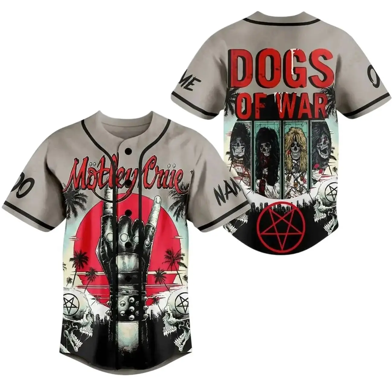 Motley Crue Baseball jersey Tour Custom Baseball Jersey Shirts