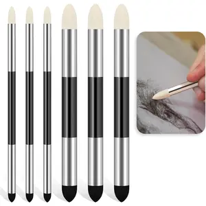 6pcs Dual Tip Blending Sponge Pen Reusable Washable Soft Blending Tools for Professional Artist Sketch Drawing Art Oil Pastel Blending Lightening & Highlight
