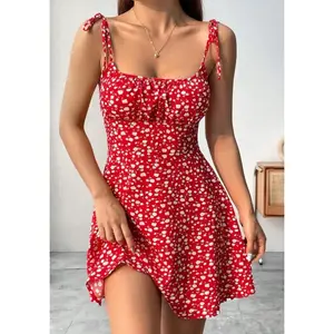 New Women Floral Spaghetti Strap Dresses,Mini Dress,Beach Dress,Woman Clothing,Short Dresses,Clothes,Sundress