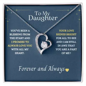 To My Daughter Necklace To My Daughter Necklace Pendant Heart Necklace Daughter Gifts Birthday Christmas Message Card Gift Box