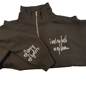 i wear my Heart on Sleeve Custom Name Sweater Unisex Womenswear