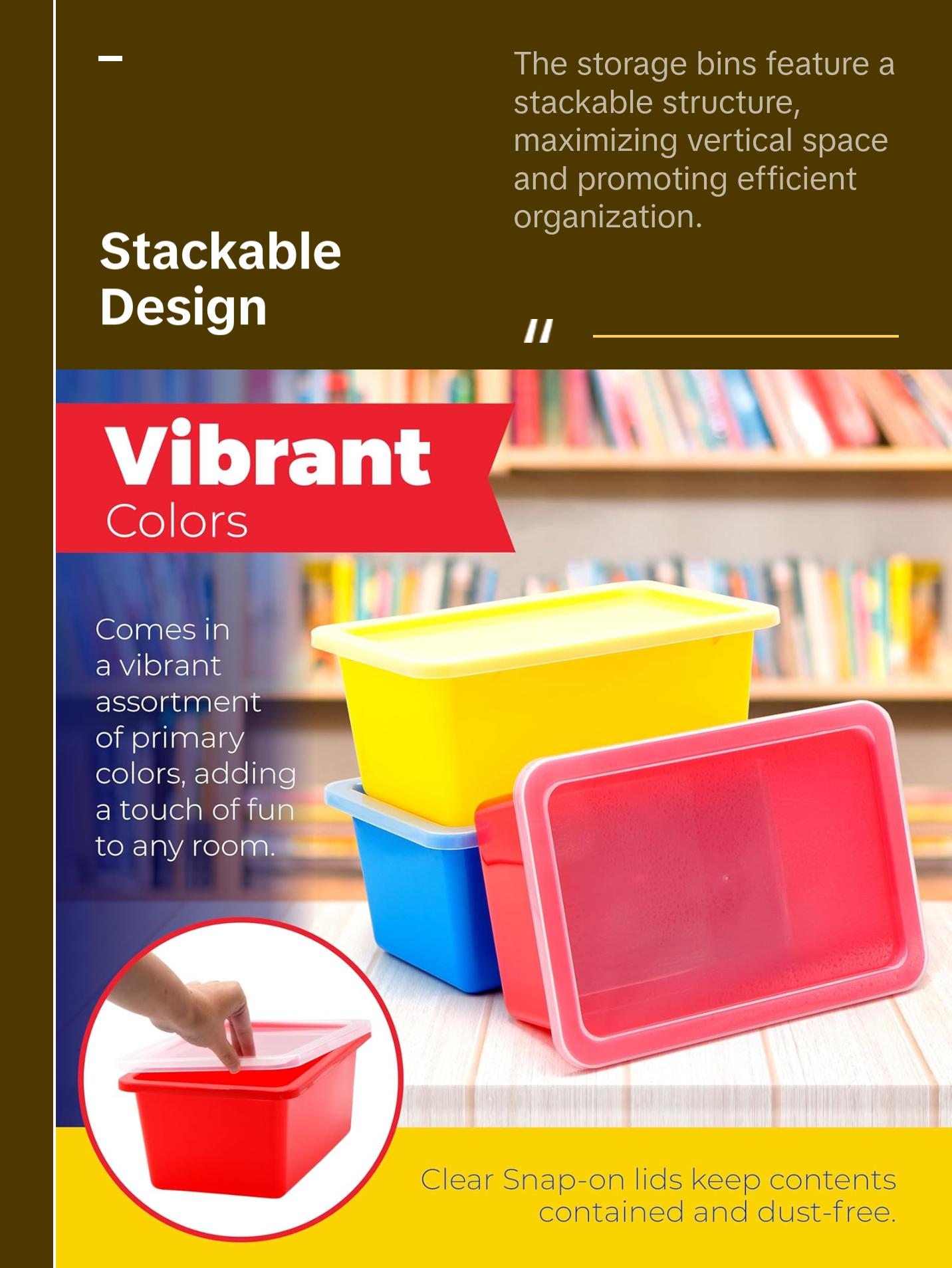 Storage Bins - Stackable Storage Bins, Plastic Storage, Bins Storage Containers, 3 pcs per pack - Cubby Storage Organizers, Classroom Organization Storage Bins - Stackable Storage Bins, Plastic Storage, Bins Storage Containers, 3 pcs per pack - Cubby Storage Organizers, Classroom Organization