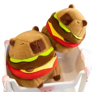 Capybara Burger Plush - Plush Toy with Yellow Accents, Brown Body, and Red Accents, Ideal for Collectors and Fans