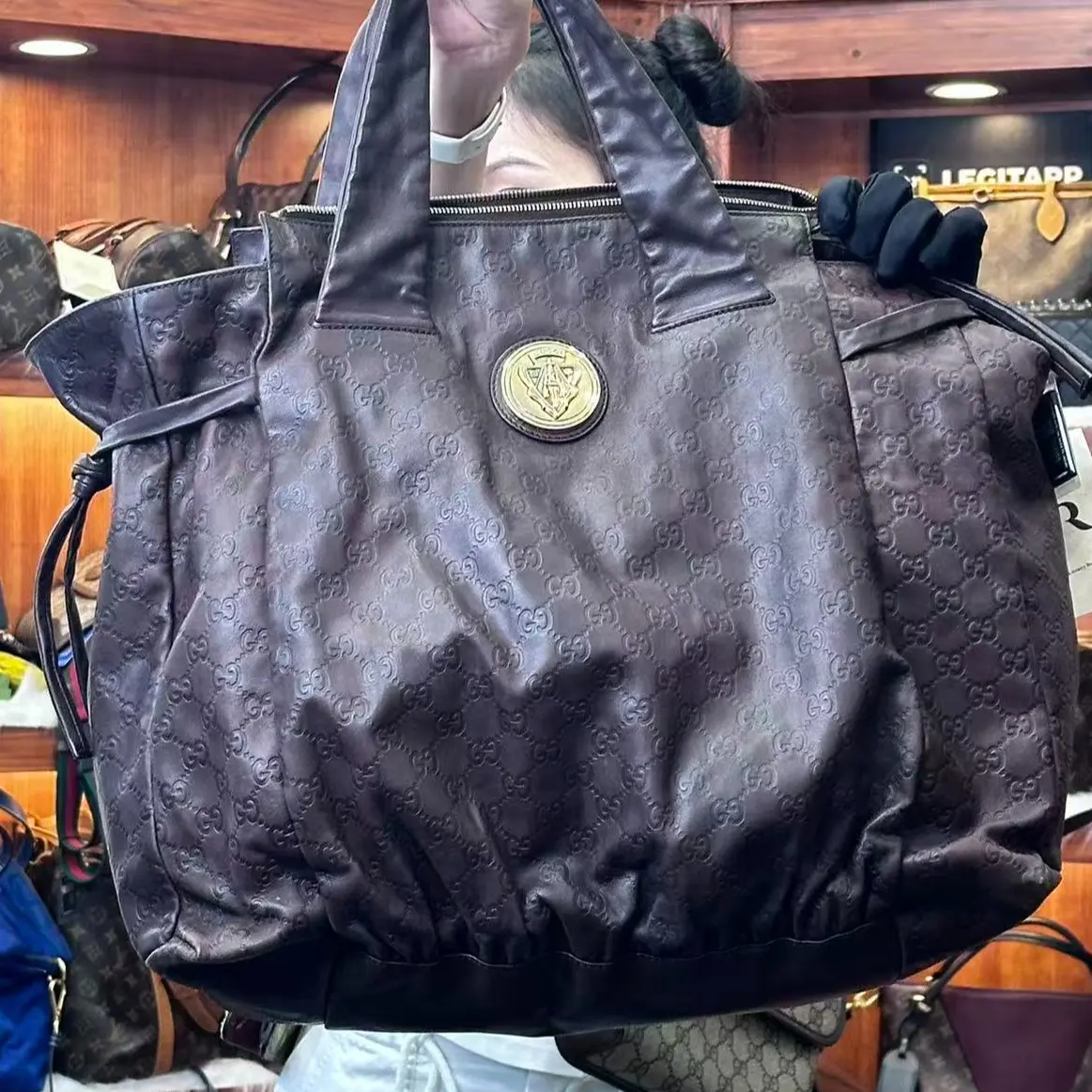 Pre-owned GUCCI leather Clutches & Wristlets big bag