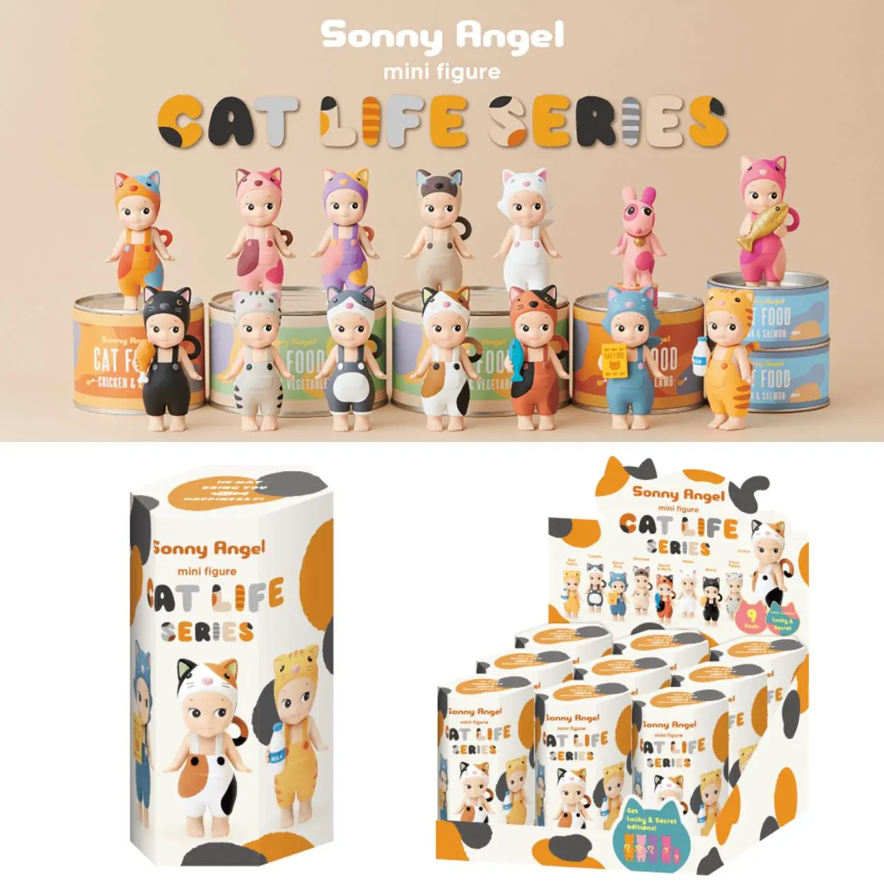Sonny Angel Cat Series Mini Figures | Adorable Kawaii Mystery Characters for Surprise Gifts, Figure Collectors & Cat Lovers