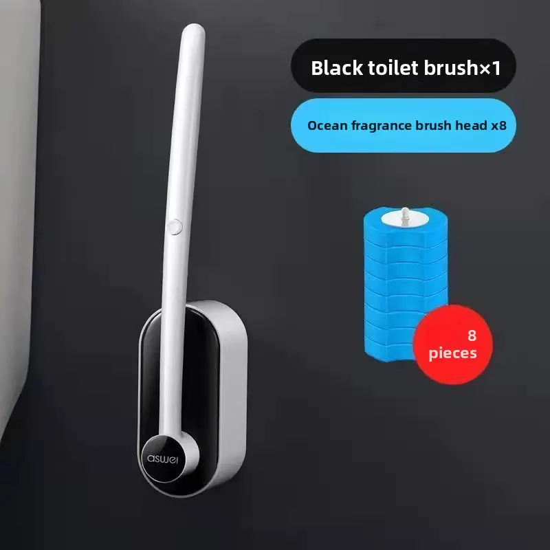 Disposable Toilet Brush with Holder, Deep Clean Toilet Scrubber with Replacement Heads, Quick Clean Toilet Brush for Bathroom, No Drilling Disposable Toilet Brush with Holder, Deep Clean Toilet Scrubber with Replacement Heads, Quick Clean Toilet Brush for Bathroom, No Drilling