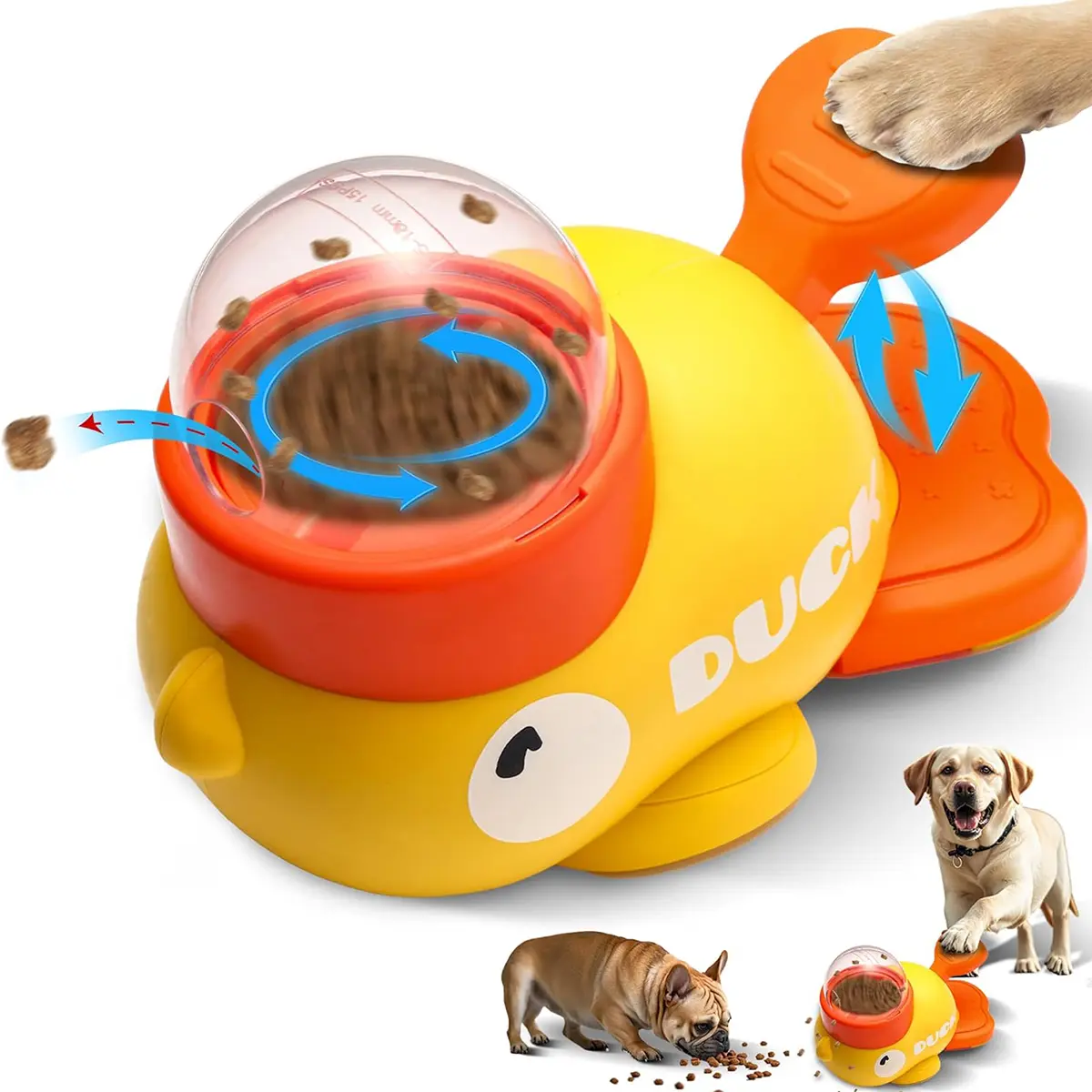 Interactive Dog Puzzle Treat Dispenser - Food-Grade PP, Adjustable Size, Duck-Shaped Pet Feeder for Healthy Eating & Brain Stimulation, Suitable for All Dog Breeds