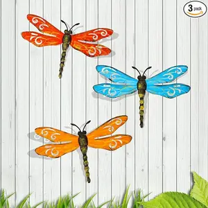 Metal Dragonfly Wall Decor Outdoor Garden Fence Art,Hanging Decorations for Living Room