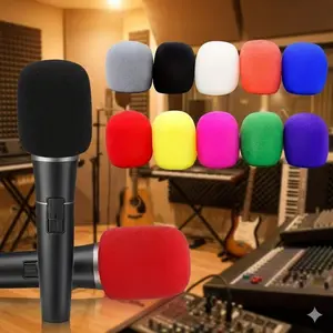 Professional Anti-Wind Foam Mic Cover Pop Filter Shockproof Durable Universal Accessory Kit Dust Moisture Resistant Portable for Streaming Karaoke Recording Equipment