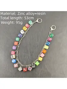 Wear the colorful dice belt, a fashionable accessory for both men and women with a single waist design. It is an exquisite luxury accessory and a hip keychain. It is simple and versatile.
